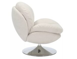 Fotoliu rotativ BRIGITTE, stofa clasica bej - Brego 22, 77x87x83 cm - imagine 3