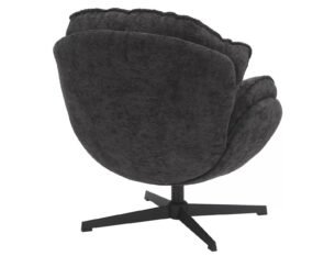 Fotoliu rotativ BETTY, negru tap. 242/negru, stofa clasica/metal, 73x87x83 cm - imagine 2