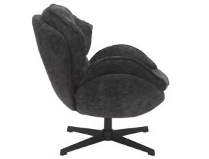 Fotoliu rotativ BETTY, negru tap. 242/negru, stofa clasica/metal, 73x87x83 cm - imagine 3