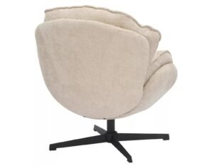 Fotoliu rotativ BETTY, bej tap. 241/negru, stofa clasica/metal, 73x87x83 cm - imagine 3