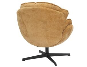 Fotoliu rotativ BETTY, galben curry tap. 248/negru, stofa clasica/metal, 73x87x83 cm - imagine 2