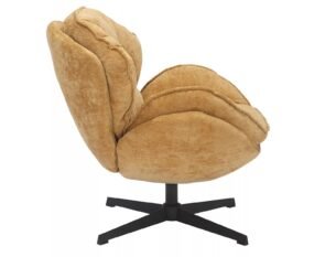 Fotoliu rotativ BETTY, galben curry tap. 248/negru, stofa clasica/metal, 73x87x83 cm - imagine 3