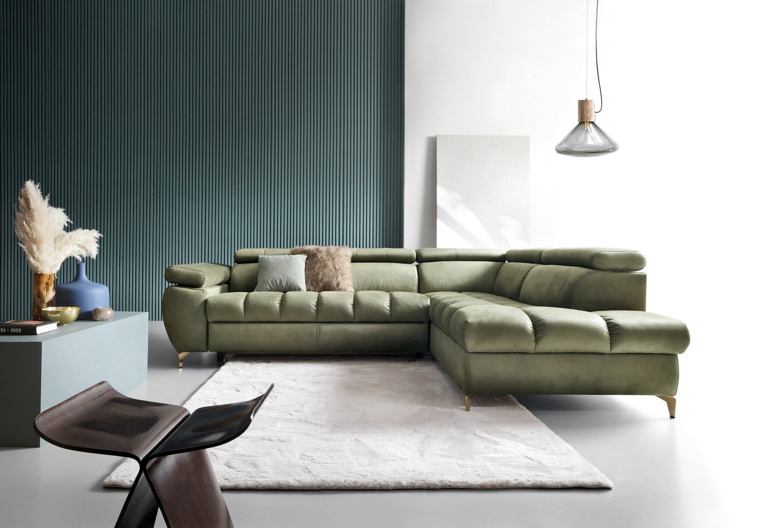 image-4-scaled-1.jpg Coltar extensibil LUGANO II, 272x202cm, picioare aurii, stofa premium, dreapta - imagine 1