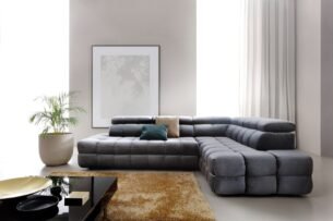 Coltar extensibil BUFFALO, lada depozitare, 283x212cm, stofa premium, dreapta