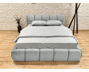 Pat tapițat JENNY 160x200, material catifea, somieră metalică rabatabilă, spațiu depozitare, seria LUX - imagine 2