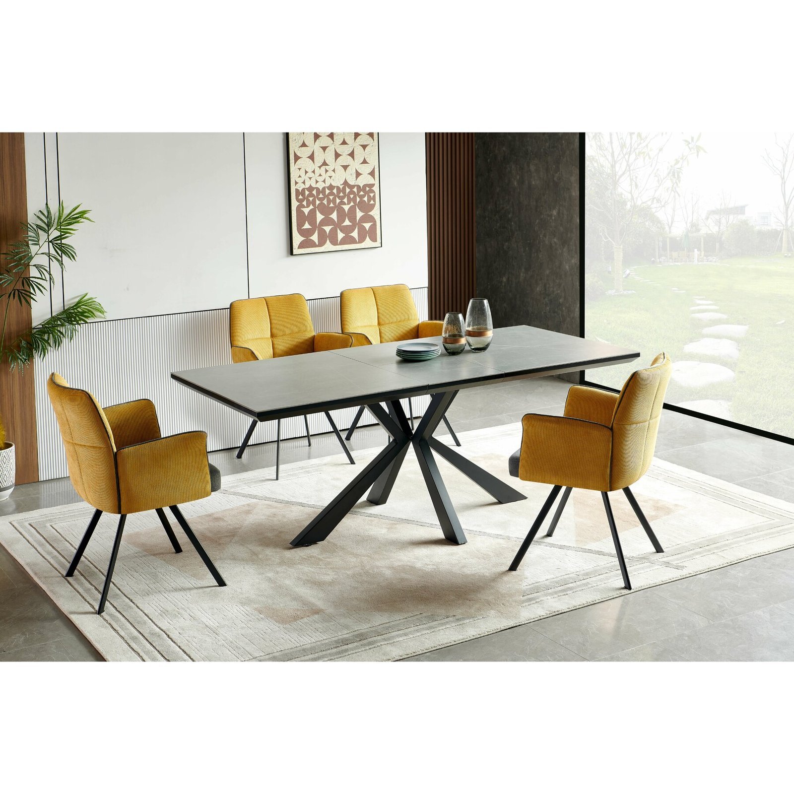 magnum.jpeg Masa extensibila MAGNUM, 160-200x90x75 cm, negru/gri - imagine 1