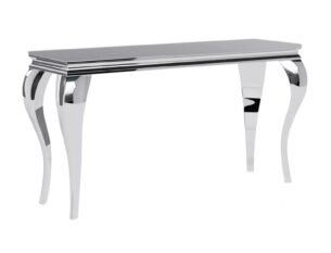 Consola PRINCE C, negru/crom, sticla securizata/metal, 120x40x78 cm