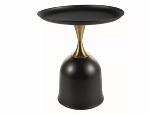 Masuta cafea LIBRA, negru/auriu, metal, 51x61 cm