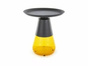 Masuta cafea TIFFANY A BLACK, portocaliu/negru, metal/sticla, 50x52 cm