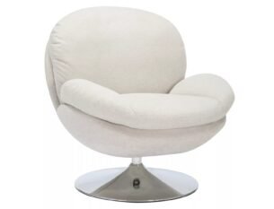 Fotoliu rotativ BRIGITTE, stofa clasica bej - Brego 22, 77x87x83 cm