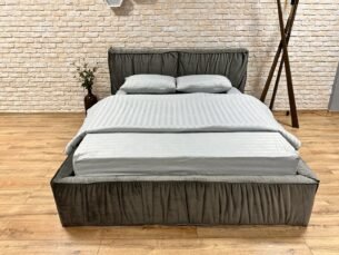 Pat tapițat SELINA 180x200, material catifea, somieră metalică rabatabilă, spațiu depozitare, seria LUX - imagine 2