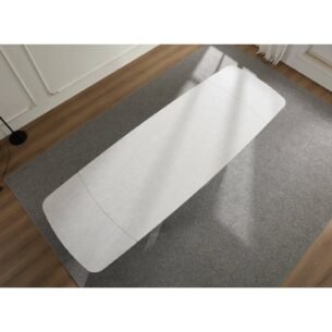 Masa extensibila SHANE, blat piatra sinterizata, 180-260x90x75 cm, gri deschis/taupe - imagine 3