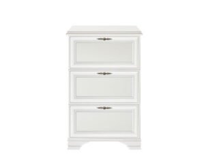 Pantofar inalt stil clasic provensal, 3 rafturi, Alb, ELORA, 80 cm