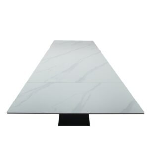 Masa extensibila VOX, blat ceramic, 160-240x90x77 cm, alb/negru - imagine 3