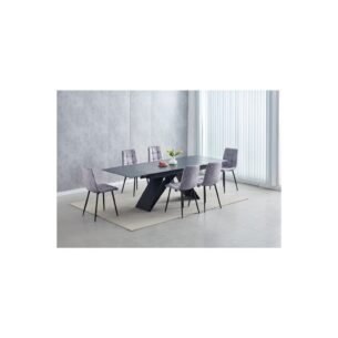 Masa extensibila VOX, blat ceramic, 160-240x90x77 cm, negru/gri antracit - imagine 2