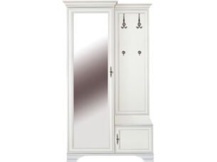 Cuier stil clasic provensal, rafturi si bara extensibila, Alb, ELORA, 116 cm stanga