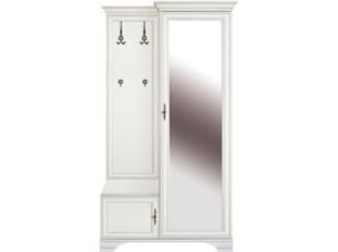 Cuier stil clasic provensal, rafturi si bara extensibila, Alb, ELORA, 116 cm dreapta