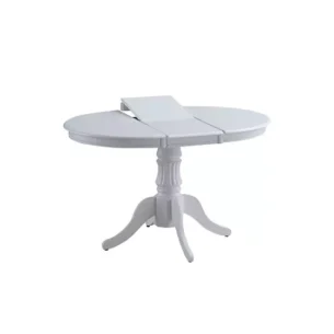 Masa extensibila WILDE, lemn + MDF, alb, 90-123X90X76 cm - imagine 3