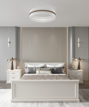 Noptiera eleganta cu sertare, MDF, Casmir, CARLA, 57 cm - imagine 2