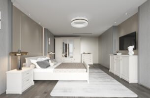 Noptiera eleganta cu sertare, MDF, Casmir, CARLA, 57 cm - imagine 3