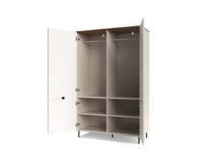 Dulap elegant, dressing cu rafturi si bara umerase, MDF, Casmir & Stejar, ESTERA, 125 cm - imagine 2