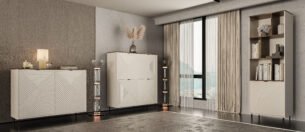 Biblioteca eleganta, soldat cu dulap si rafturi, MDF, Casmir, ESTERA, 65 cm - imagine 5