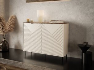 Comoda eleganta, 2 usi, MDF, Casmir & Stejar, ESTERA, 125 cm - imagine 4