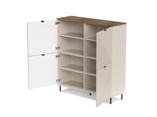 Comoda eleganta, 4 usi, MDF, Casmir & Stejar, ESTERA, 125 cm - imagine 2