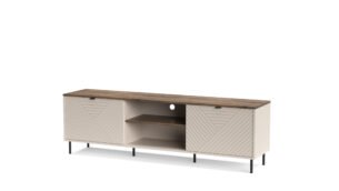 Comoda TV eleganta, 2 dulapuri si rafturi, MDF, Casmir, ESTERA, 185 cm