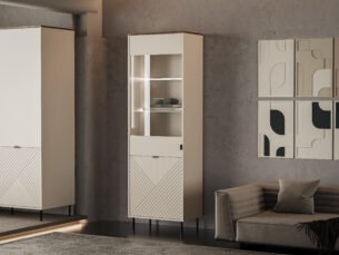 Vitrina inalta eleganta, MDF, Casmir & Stejar, ESTERA, 65 cm - imagine 3