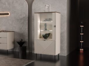 Vitrina semi-inalta eleganta, MDF, Casmir & Stejar, ESTERA, 65 cm - imagine 4