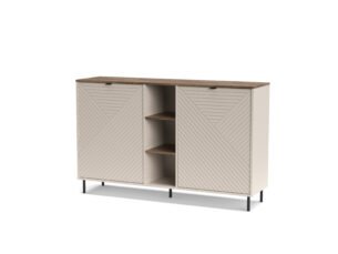 Comoda eleganta, 2 usi si polite, MDF, Casmir & Stejar, ESTERA, 155 cm
