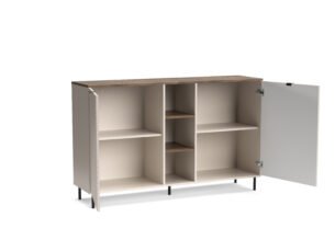 Comoda eleganta, 2 usi si polite, MDF, Casmir & Stejar, ESTERA, 155 cm - imagine 2