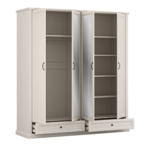 Dulap elegant, dressing cu rafturi sertare si bara umerase, Casmir, VALNERA, 200 cm - imagine 2