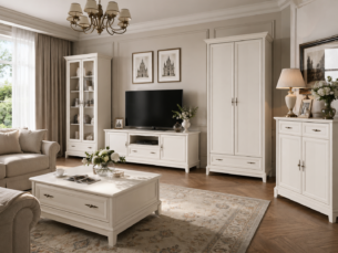 Dulap elegant cu 2 usi si sertar, bara umerase, MDF, Casmir, CARLA, 110 cm - imagine 2