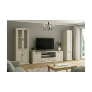Set living elegant 3 piese, vitrina, dulap, comoda TV, MDF, Casmir, VALNERA, 325 cm Varianta 1