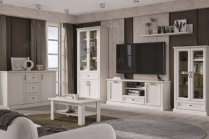 Comoda eleganta, 2 usi si 3 sertare, Casmir, VALNERA, 150 cm - imagine 3