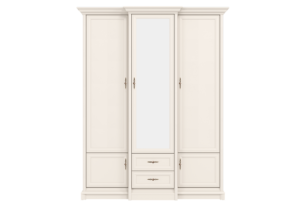 Dulap elegant, dressing cu oglinda, rafturi, sertare si bara umerase, MDF, Casmir, CLARA, 180 cm