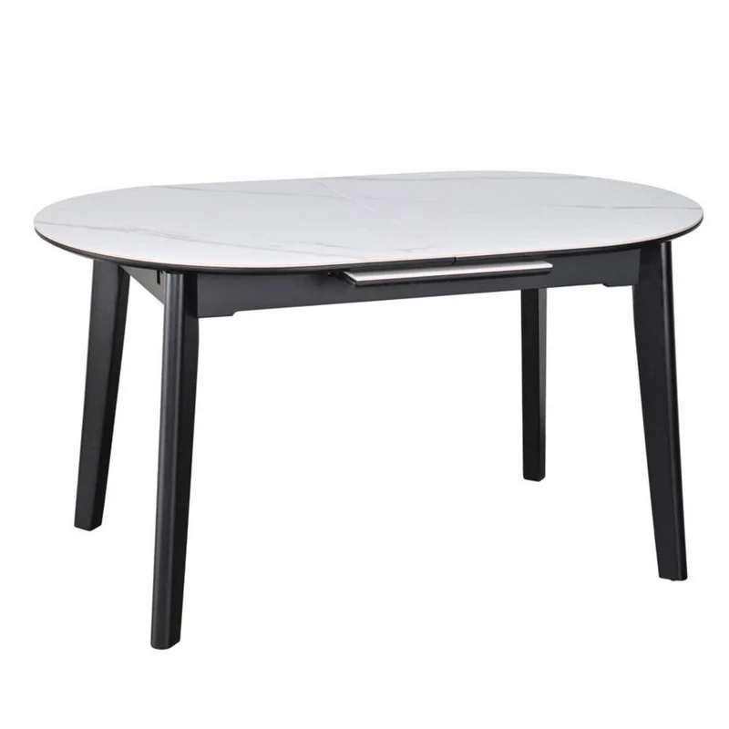 ares-white-011-ezgif.com-jpg-to-webp-converter Masa extensibila Dalia, alb cu efect de marmura/negru, ceramica/metal, 120-150x85x76 cm - imagine 1