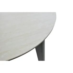 Masa extensibila Dalia, bej cu efect de piatra travertin/negru, ceramica/metal, 120-150x85x76 cm - imagine 4