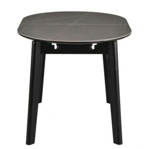 Masa extensibila Dalia, gri cu efect de marmura/negru, ceramica/metal, 120-150x85x76 cm - imagine 3